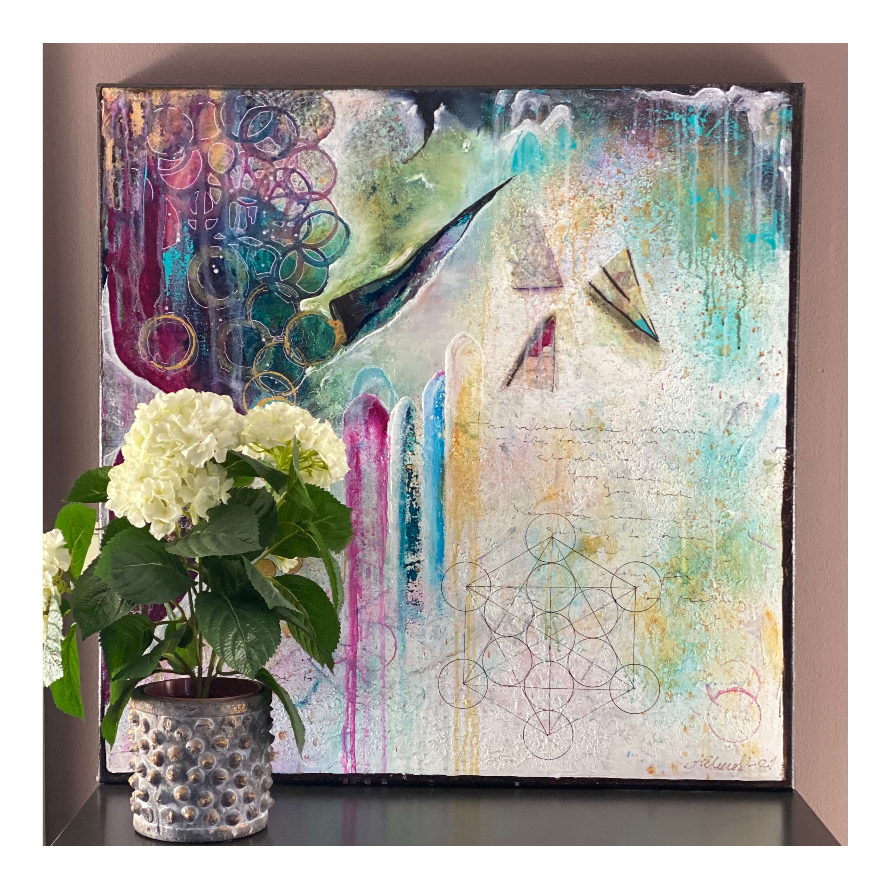 Abundance Metatron - 80x80 cm – Helena Broander Konst & Terapi